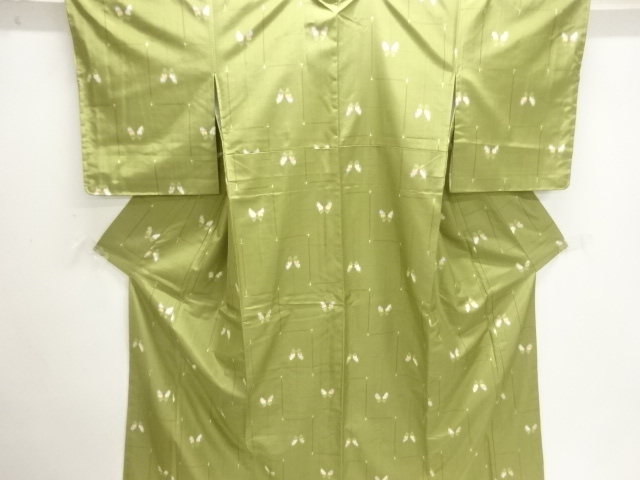 JAPANESE KIMONO / UNUSED YONEZAWA TSUMUGI / WOVEN BUTTERFLY